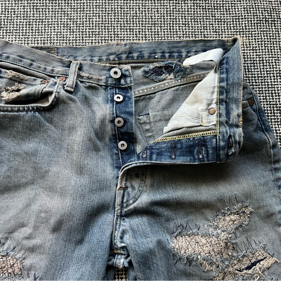 Vintage Distressed Denim Replay Jeans Denim - Picture 3 of 14